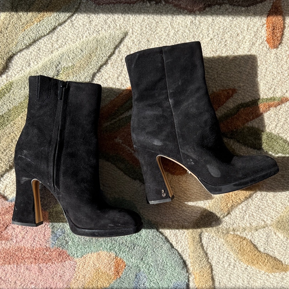 Sam Edelman Black Suede Heeled Boots